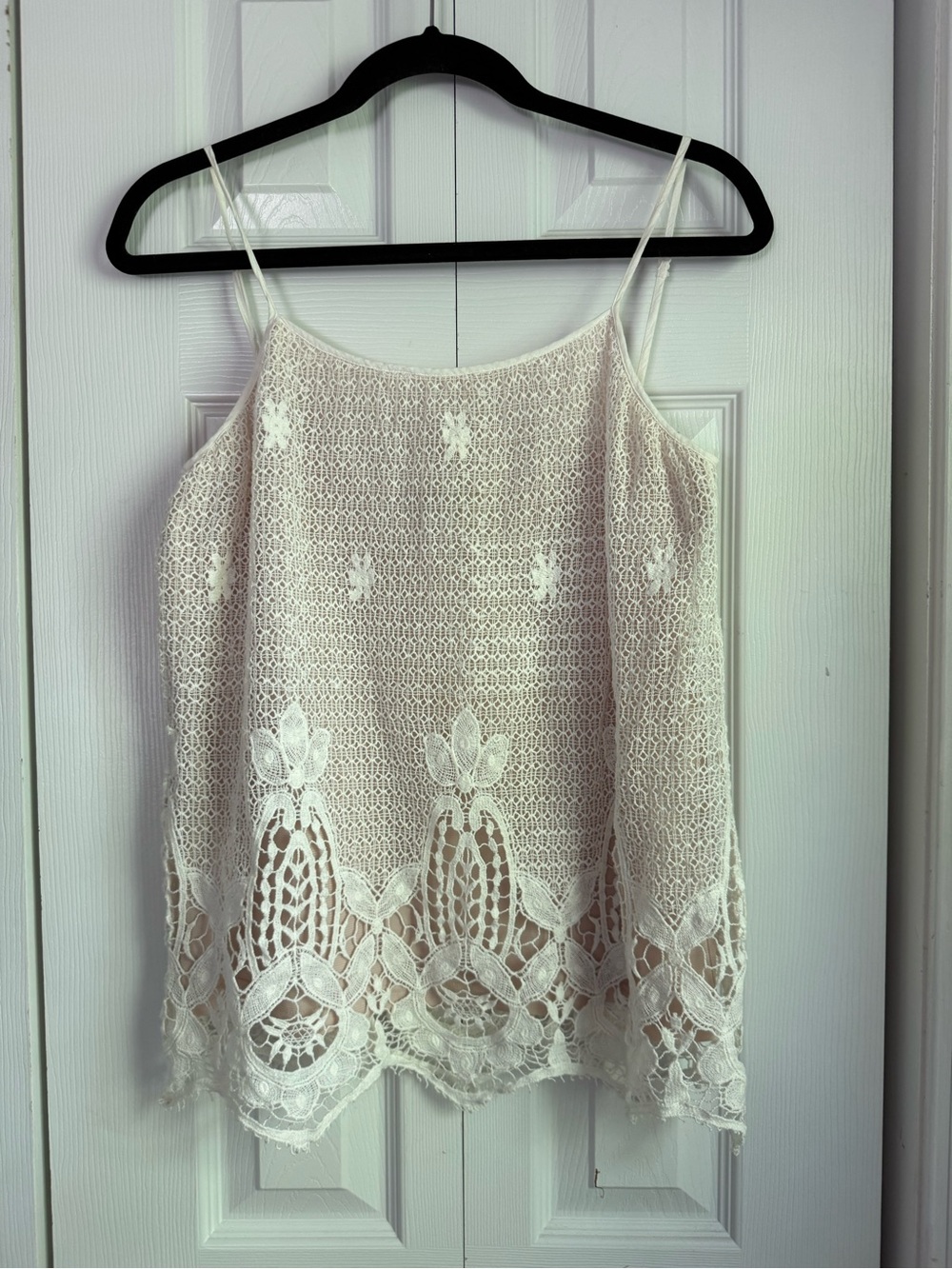 Lace Crochet Cream Camisole Top